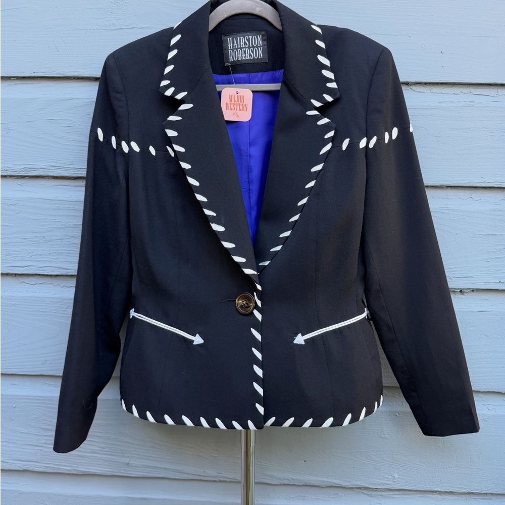 Hairston Roberson Black Blazer with White Whipstich
